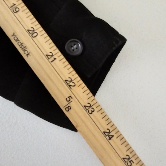 Talbots Stretch Jacket Womens Size Large Black Long Sleeve Button Front Collared - Picture 8 of 10